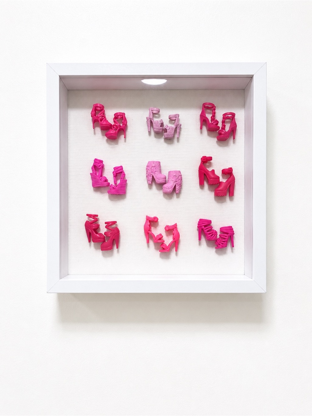 Barbie Heels Shadow Box Wall Art - Pink Gradient